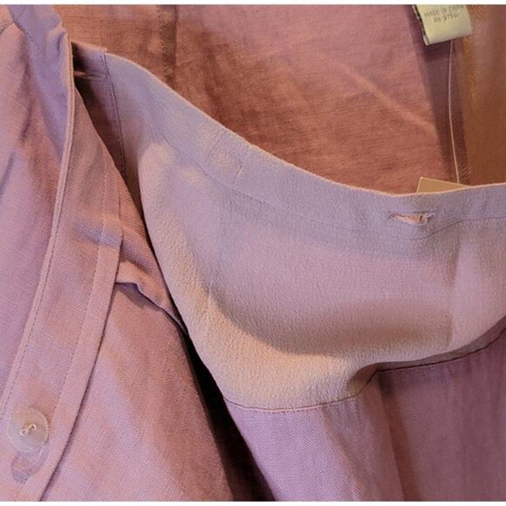 J. JILL VTG 90s Linen‎ Midi Skirt Wrap Pencil Womens Size 12 Patchwork Rose Pink - Picture 14 of 16
